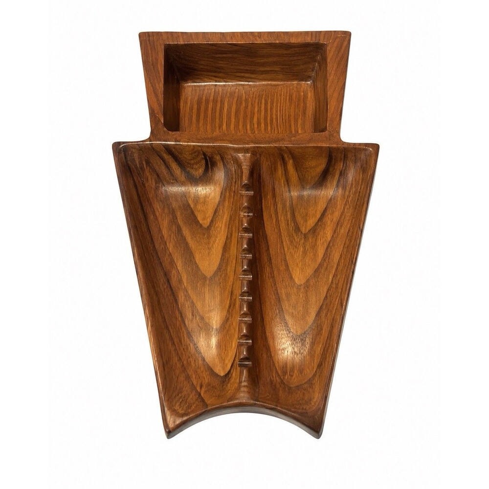 Cal. Orig. 323 woodgrain Ceramic Ashtray, Decorative, Rectangular U.S.A. Vintage